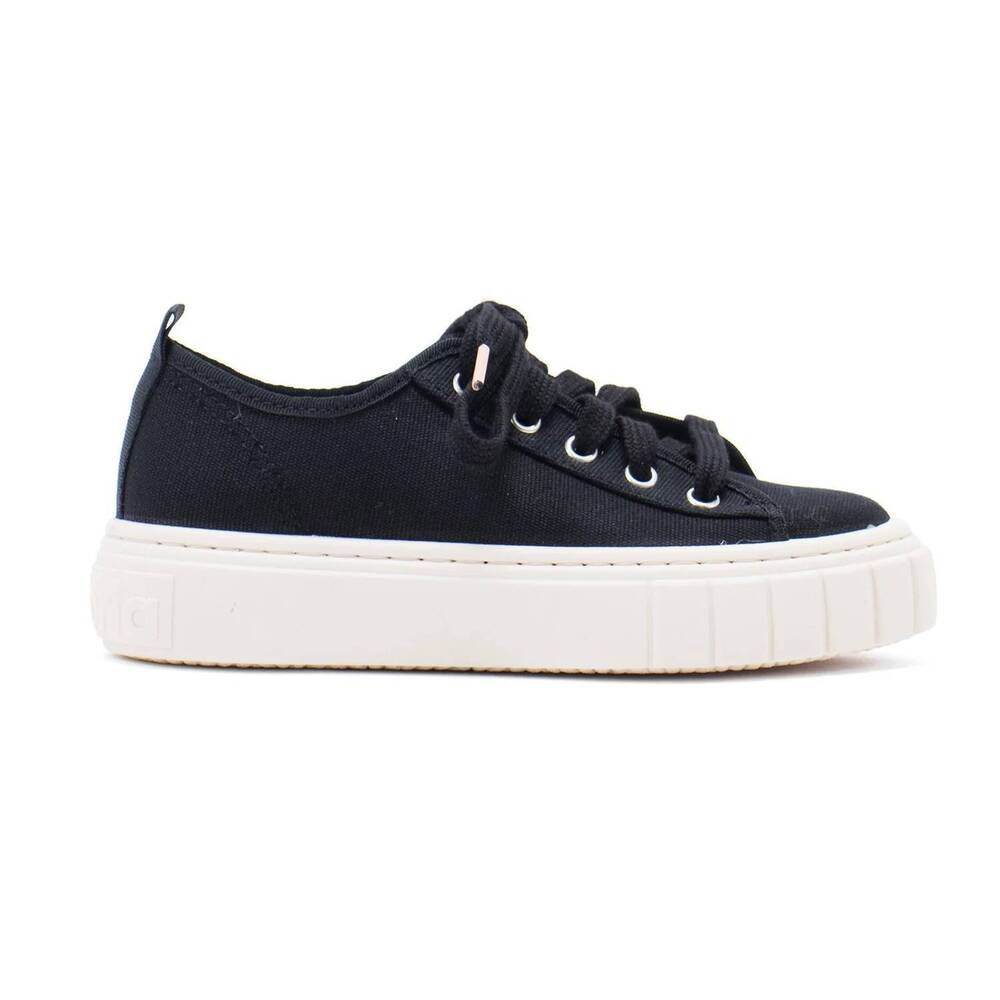 NEW VICTORIA girls' abril canvas platform sneakers in black